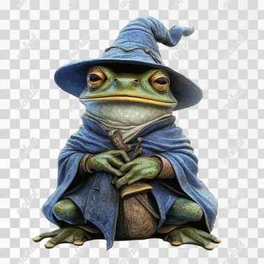 frog in wizard attire, cottagecore, white background