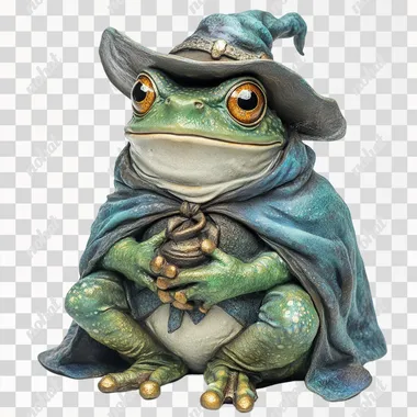 frog in wizard attire, cottagecore, white background