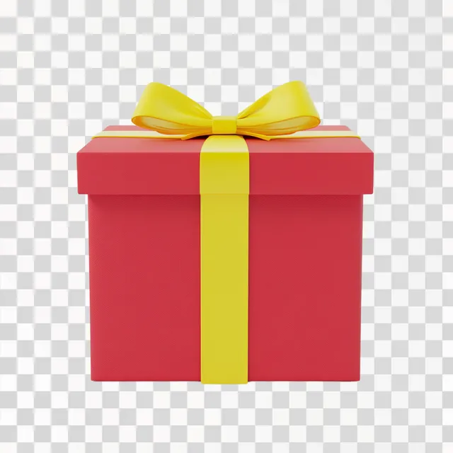 Charming Unopened Gift Box with Yellow Ribbon