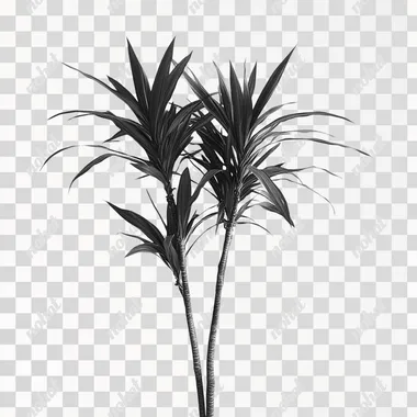 black and white Dracaena marginata