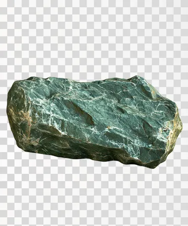 flat horizontal rock, in the style of a bronze green statue, studio lighting, white background, photorealistic, high detail, 8k