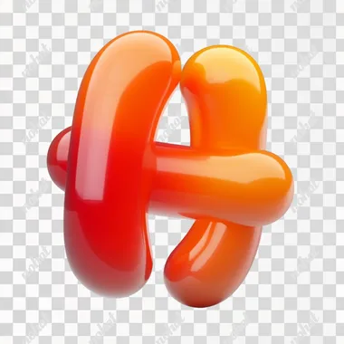 render of toy the plus sign. The plus sign has a gradient color from orange to red and is floating in the air. The background is transparent, ensuring a high-quality, crisp, and clean image suitable for various uses