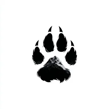 One color drawn Bernese mountain dog paw for a logo rofile eknnymm