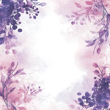 A stylish certificate border design with a feminine touch, featuring watercolor patterns blending shades of purple and pink.