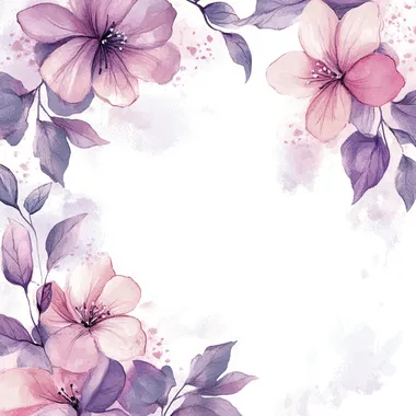 A stylish certificate border design with a feminine touch, featuring watercolor patterns blending shades of purple and pink.
