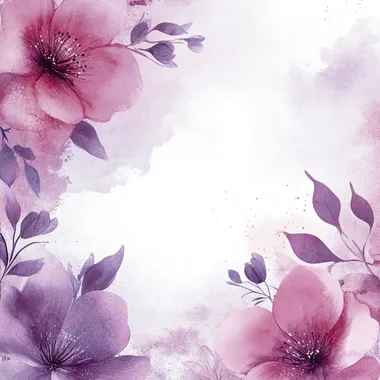 A stylish certificate border design with a feminine touch, featuring watercolor patterns blending shades of purple and pink.