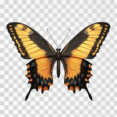 realistic image of a big, fat fantasy butterfly with spread wings, isolated on white background --s 50
