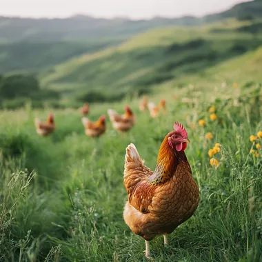 Chicken farm, grass, hens, farm, real photos --s 250