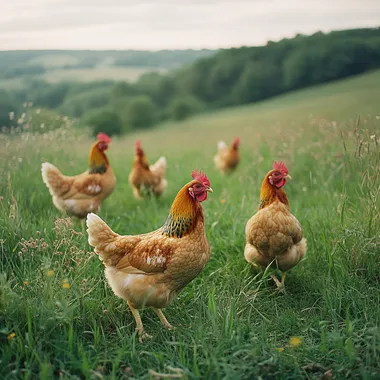 Chicken farm, grass, hens, farm, real photos --s 250