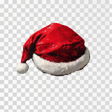 Santa Claus hat on white background, high detail
