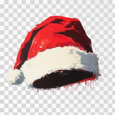 Santa Claus hat on white background, high detail