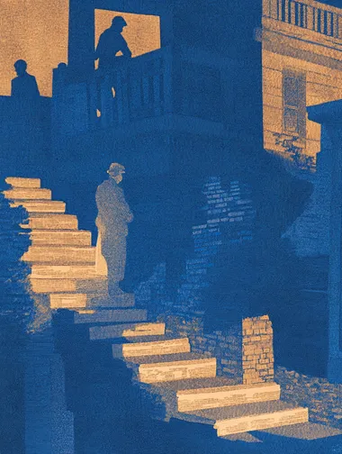 A man in a trench coat gazes at the interior of an enormous blue hole filled with code, bits, a retro-futuristic poster art style illustration.    3346166658::1 2946640801::1 1570386065::1 849940234::1 1141437528::1 1963309998::4 3751078324::1 rofile txkxy57::1 r4vd5m3::2 6z7uqcy::1 --sw 500