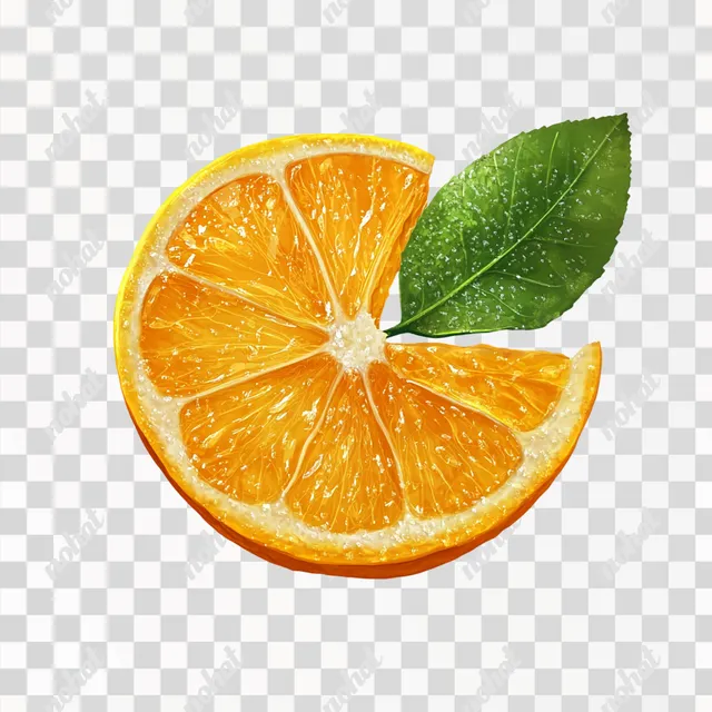 Realistic Lemon with Leaf on White Background
