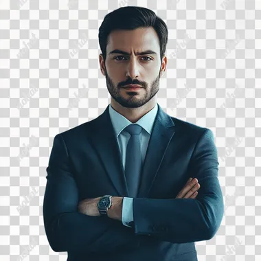 imagen de un empresario con su equipo