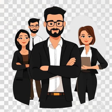 imagen de un empresario con su equipo