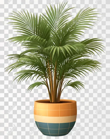 realistic photo Botanical Green plant in a orange and blue checkered pot, vector graphic isolated on a plain background, high-resolution photograph, professional photograph, highly detailed, no watermarks, clip art, vector graphics, high definition, white background, PNG format, white background, clip art. White background, PNG, PNG style, PNG quality, clip art, clip art, vector graphic, clip material, clip design, clip art, clip art, PNG, PNG.  --s 500
