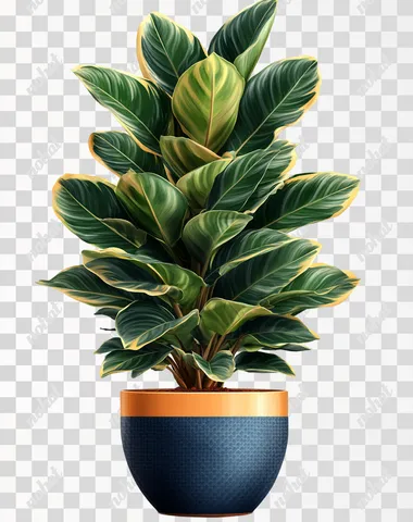 realistic photo Botanical Green plant in a orange and blue checkered pot, vector graphic isolated on a plain background, high-resolution photograph, professional photograph, highly detailed, no watermarks, clip art, vector graphics, high definition, white background, PNG format, white background, clip art. White background, PNG, PNG style, PNG quality, clip art, clip art, vector graphic, clip material, clip design, clip art, clip art, PNG, PNG.  --s 500