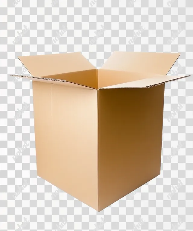 an open cardboard box on a PNG transparent background