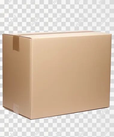 a big cardboard box, white background