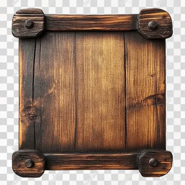 retro style wooden lable frame , white background