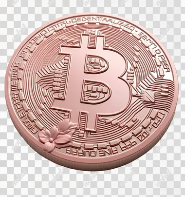 3D Bitcoin coin on a white background, high resolution, high quality, in the style of clipart style.