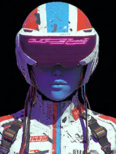 Detailed synthwave fashion illustration , Gucci VR headset visor in stunning model   --exp 20 rofile ww8z4tn 2utajzb 8qz6m9k 7agdten