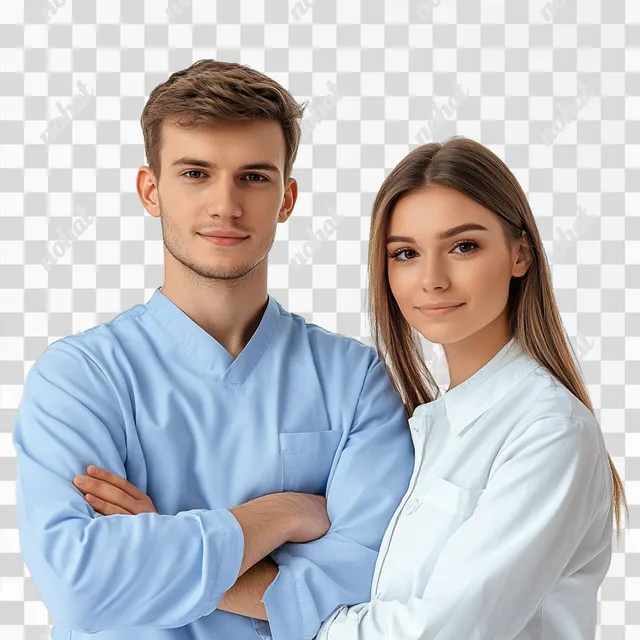 Modern Medical Customer Service Team: A Stylish Duo