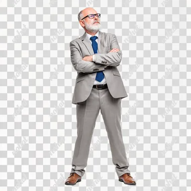 confident mature businessman in formals standing isolate white background --raw