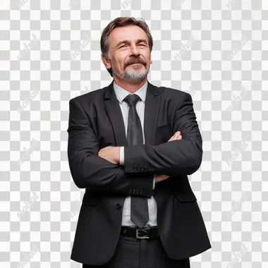confident mature businessman in formals standing isolate white background --raw
