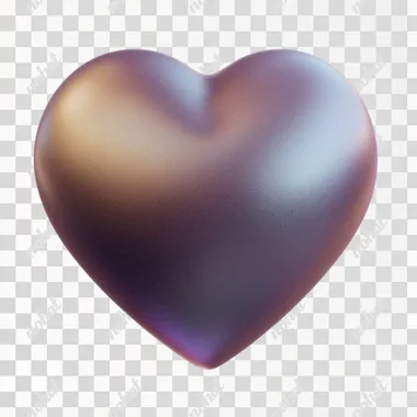 3D purple heart icon on a white background. The image is high resolution, high quality, with high detail, high definition, high sharpness, high focus, and high clarity.