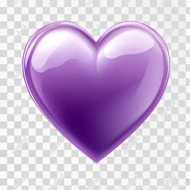 3D purple heart icon on a white background. The image is high resolution, high quality, with high detail, high definition, high sharpness, high focus, and high clarity.