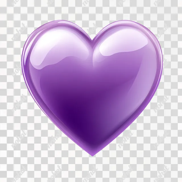 PNG 3D Purple Heart Icon for Home Decor, Wall Art, or Gifts