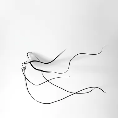 a minimalist single-line art illustration of a womans body, clean black line on a white background, contemporary, artistic, delicate, balance and movement, highly aesthetic