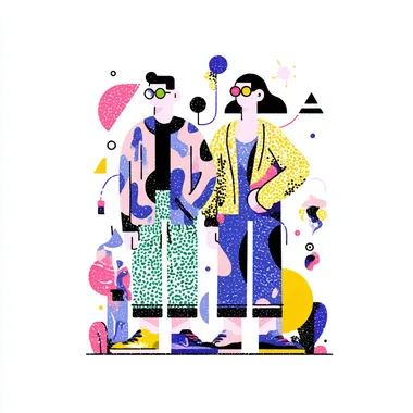 placeholder illustration,minimal, street art, funny, colorfull, 90's, kurzgesagt graphic style, white background,