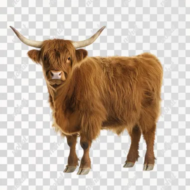 highland coo isolated on a white background  --s 50