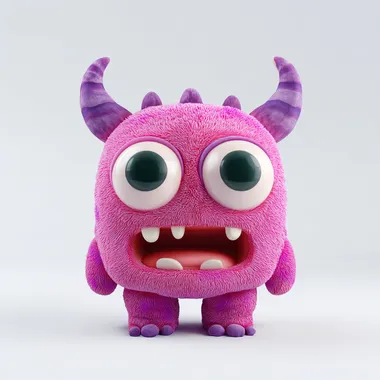 a 3d chibi character of an funny monster, simple detailed, 3d rendering, 3D model for 3D printing using a blender, white background --s 60