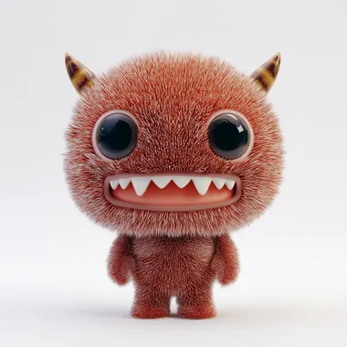 a 3d chibi character of an funny monster, simple detailed, 3d rendering, 3D model for 3D printing using a blender, white background --s 60