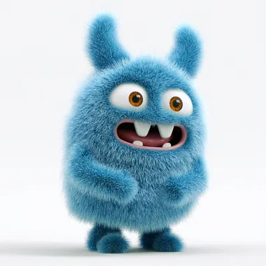 a 3d chibi character of an funny monster, simple detailed, 3d rendering, 3D model for 3D printing using a blender, white background --s 60