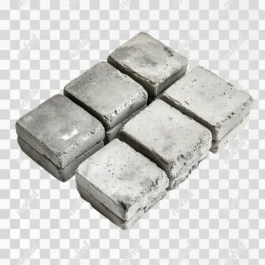 cement bricks on white background