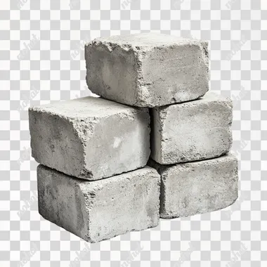 cement bricks on white background