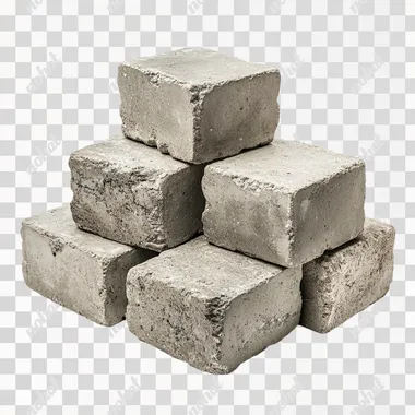cement bricks on white background