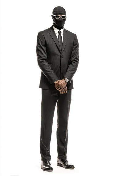 A SECRET SERVICE AGENT ISOLATED ON A WHITE BACKGROUND