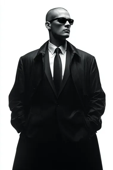 A SECRET SERVICE AGENT ISOLATED ON A WHITE BACKGROUND