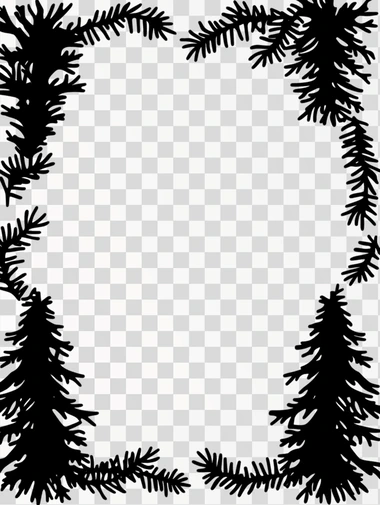 Christmas Tree Border, rectangle shape, isolated