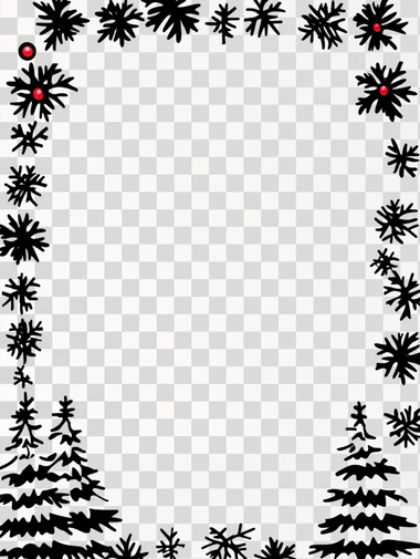 Christmas Tree Border, rectangle shape, isolated