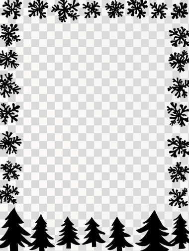 Christmas Tree Border, rectangle shape, isolated