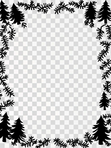 Christmas Tree Border, rectangle shape, isolated