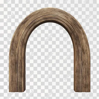 wooden arch shape board on a white background high definition ultra realistic