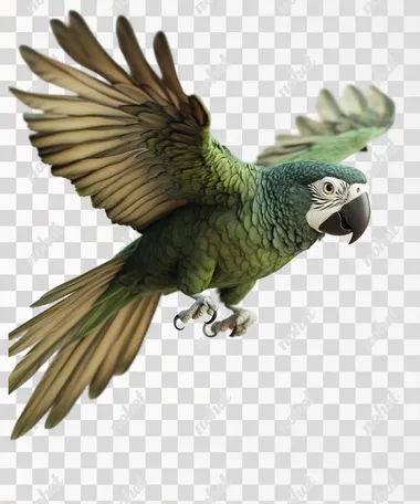 hyperrealistic isolated green-parrot-flying-wings-spread, smooth-light-effect, white-flat-background, ultrarealistic, ultradetailed, 8k, cinematic shot, full-body, full-body-shot, open-shot