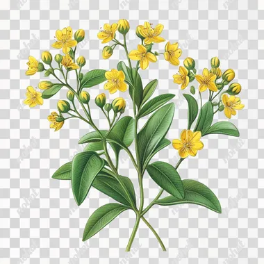 Hypericum plant illustration on a white background